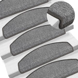 Vidaxl -Treppenmatten 15 ST 65x24x4 cm dunkelgraue Hemisphäre groß
