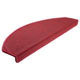 Vidaxl -Treppenmatten 15 ST 65x24x4 cm Bordeaux semi -Runde groß