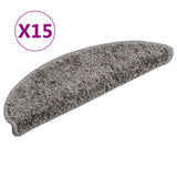 Vidaxl -Treppenmatten 15 ST 56x17x3 cm Grau