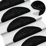 Vidaxl -Treppenmatten 15 ST 56x17x3 cm Schwarz
