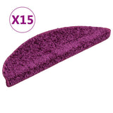 Vidaxl Stair Mats 15 st 56x17x3 cm violet