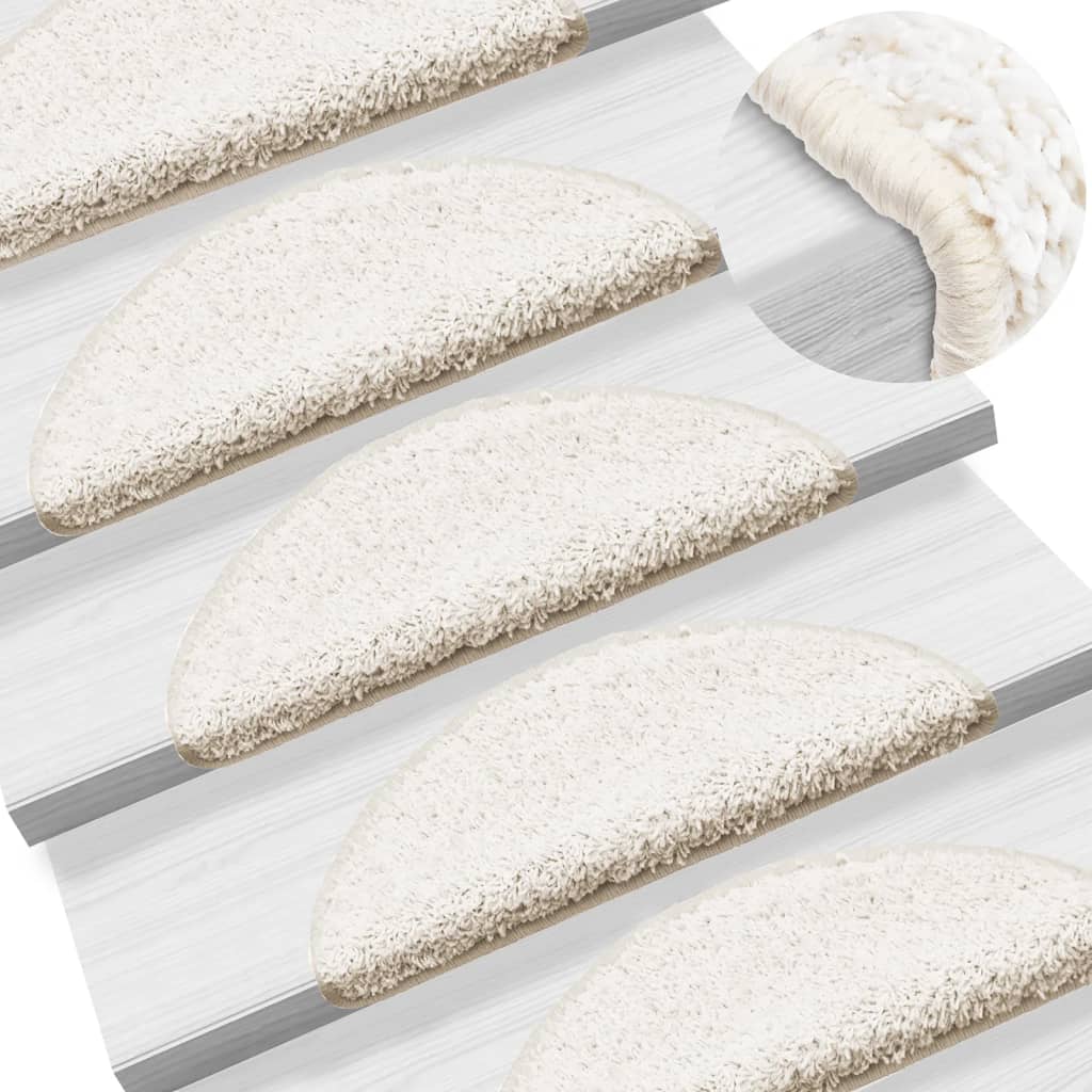 Vidaxl stair mats 15 st 56x17x3 cm white