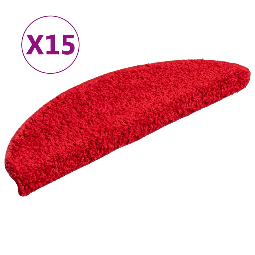 Esteras de escalera de Vidaxl 15 ST 56x17x3 cm rojo