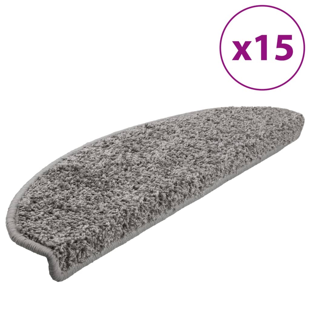 Esteras de escalera de Vidaxl 15 st 65x21x4 cm gris