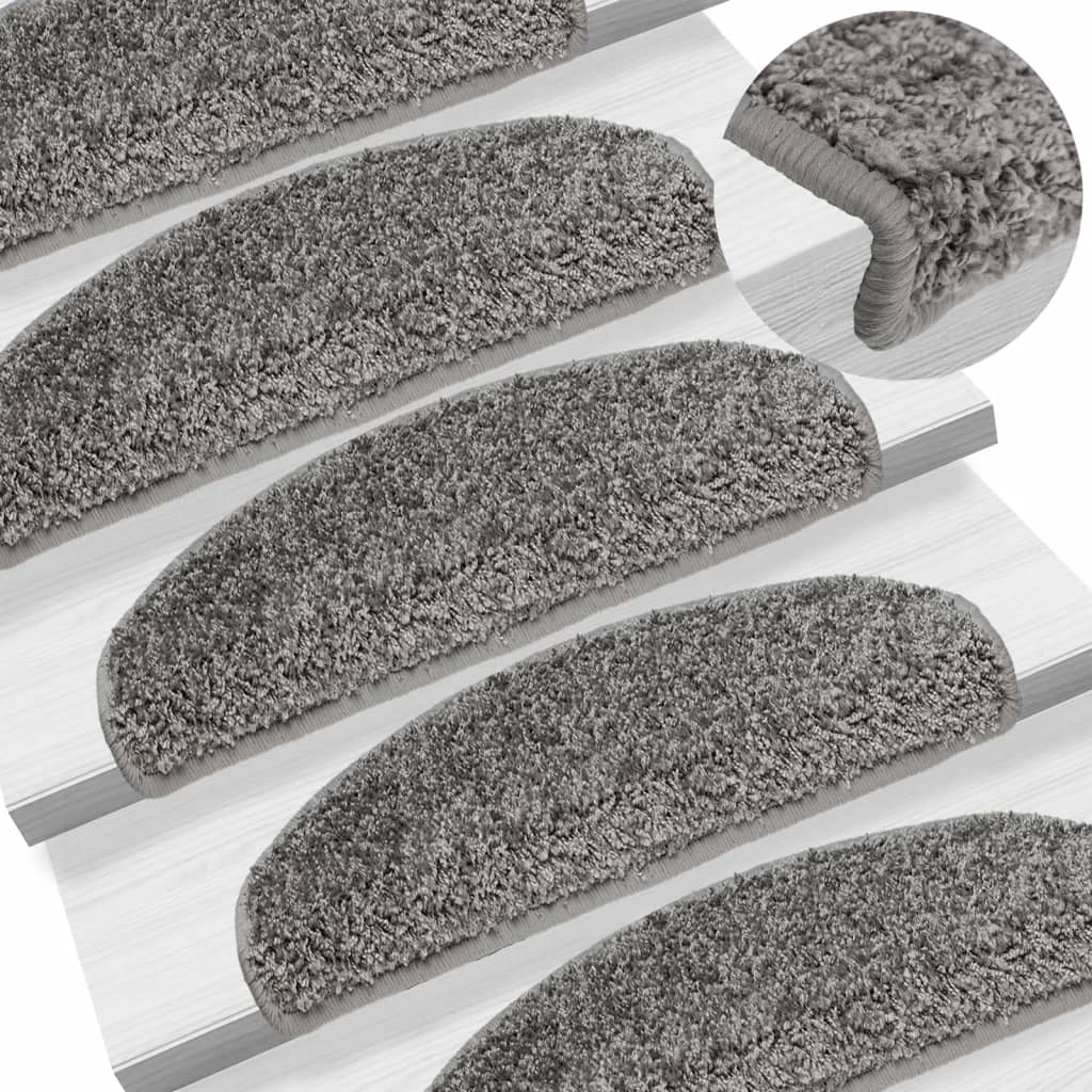 Mattes d'escalier Vidaxl 15 st 65x21x4 cm gris