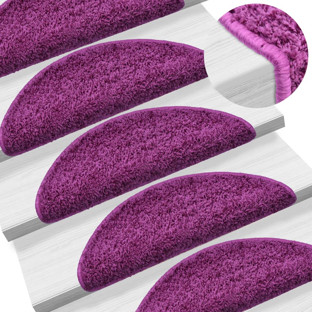 Vidaxl Mats d'escalier 15 ST 65X21X4 CM VIOLET