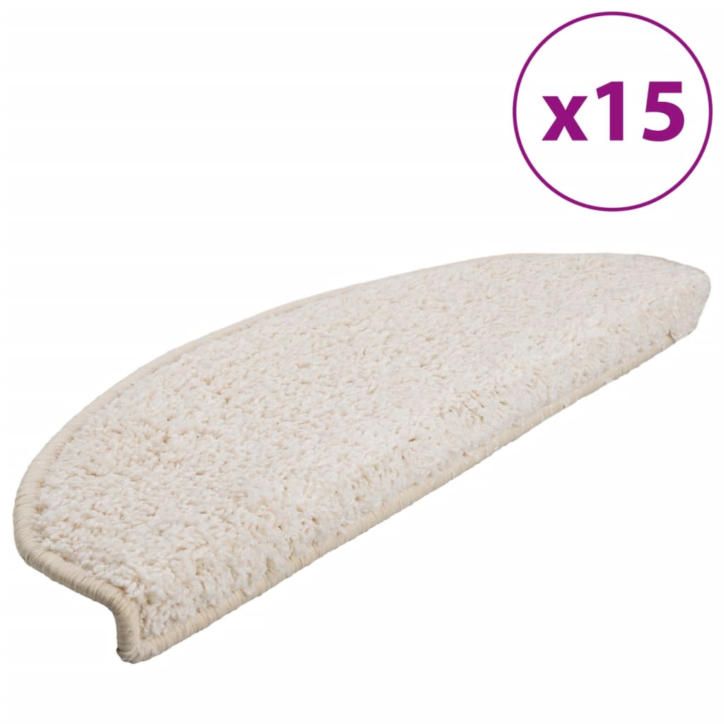 Esteras de escalera de Vidaxl 15 st 65x21x4 cm blanco