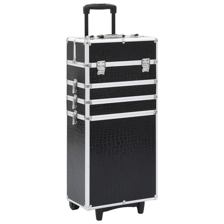 Vidaxl Makeup Trolley Aluminium schwarz mit Krokodilmuster