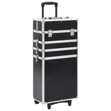 Vidaxl Makeup Trolley Alluminium nero con motivo a coccodrillo