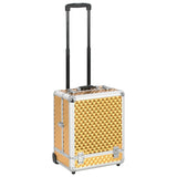 Vidaxl makeup trolley 35x29x45 cm aluminum gold colored