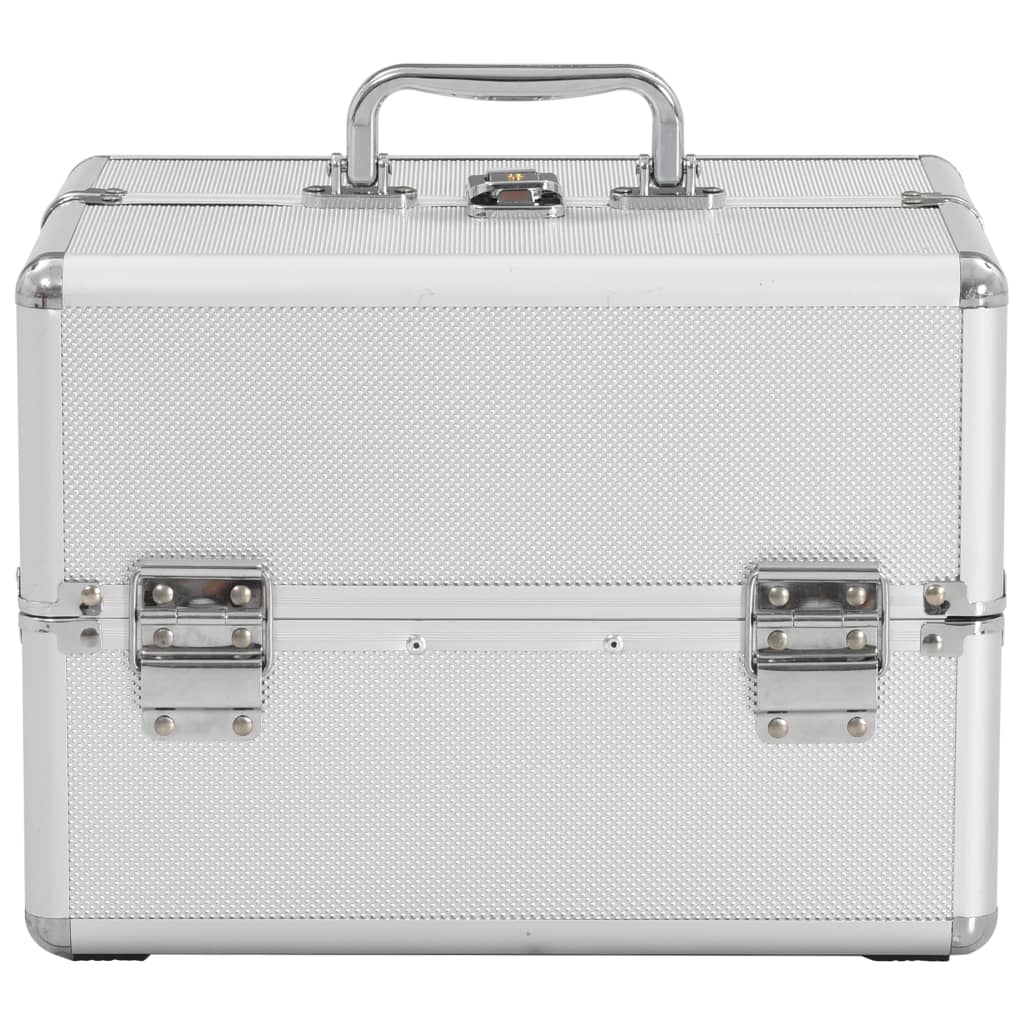 Vidaxl Makeup Suitcase 22x30x21 cm Aluminium Sølvfarvet