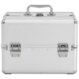 Vidaxl Makeup Suitcase 22x30x21 cm in alluminio colorato in argento