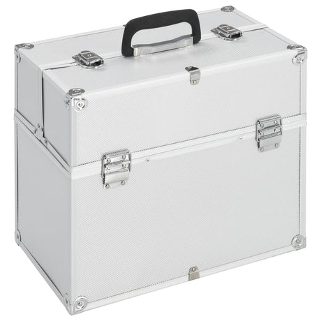 Vidaxl Make -up -Koffer 38x23x34 cm Aluminium Silber gefärbt