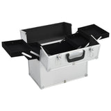 Vidaxl Make -up -Koffer 38x23x34 cm Aluminium Silber gefärbt