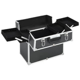 Vidaxl Make -up -Koffer 38x23x34 cm Aluminiumschwarz