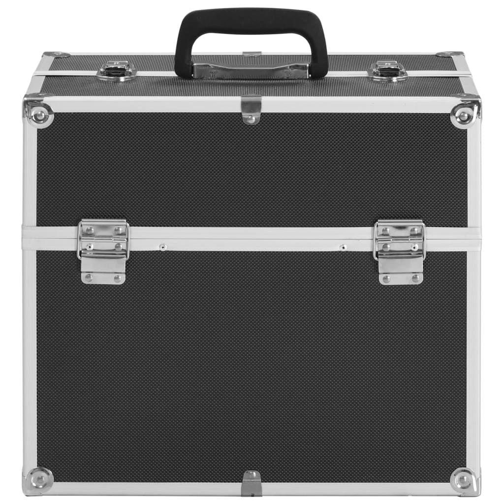 Vidaxl Make -up -Koffer 38x23x34 cm Aluminiumschwarz
