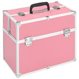 Vidaxl Make -up -Koffer 38x23x34 cm Aluminiumrosa