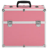 Vidaxl Make -up -Koffer 38x23x34 cm Aluminiumrosa