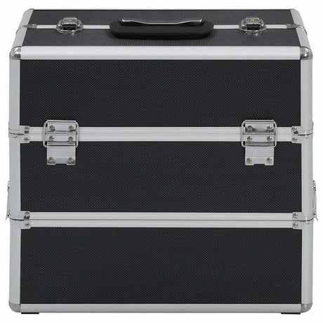 Vidaxl Make -up -Koffer 37x24x35 cm Aluminium Schwarz