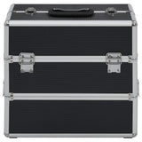 Vidaxl Make -up -Koffer 37x24x35 cm Aluminium Schwarz