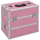 Vidaxl Makeup Suitcase 37x24x35 cm in alluminio rosa