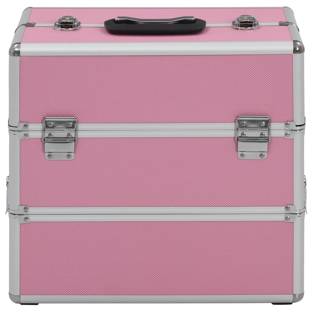 Vidaxl Make -up -Koffer 37x24x35 cm Aluminiumrosa