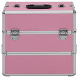 Vidaxl Make -up -Koffer 37x24x35 cm Aluminiumrosa