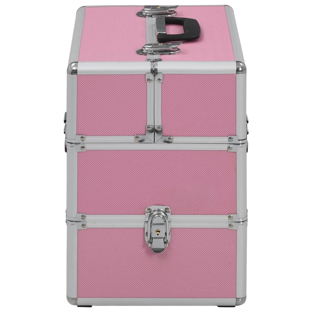 Vidaxl makeup suitcase 37x24x35 cm aluminum pink