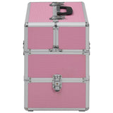 Vidaxl make-up koffer 37x24x35 cm aluminium roze