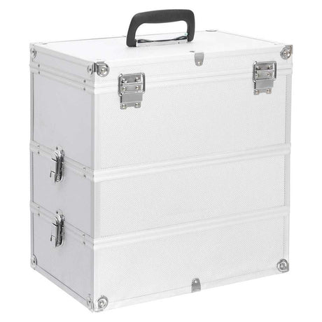 Vidaxl Make -up -Koffer 37x24x40 cm Aluminium Silber gefärbt