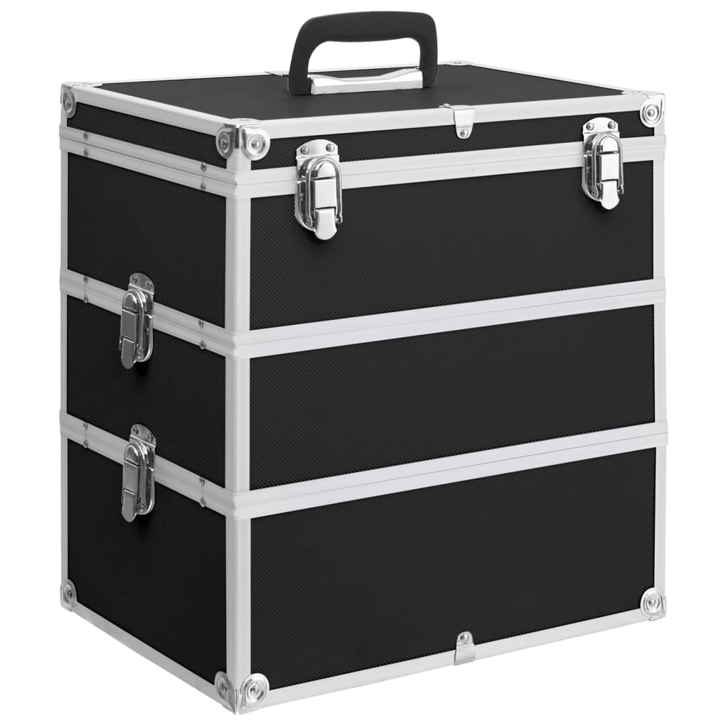 Vidaxl makeup suitcase 37x24x40 cm aluminum black