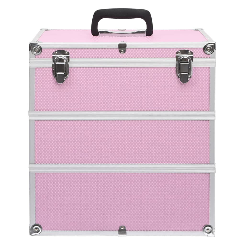 Vidaxl Makeup Suitcase 37x24x40 cm in alluminio rosa