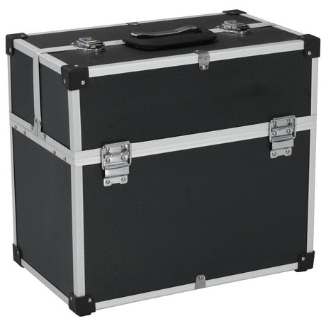 VIDAXL -Werkzeugfall 38x22.5x34 cm Aluminium Schwarz