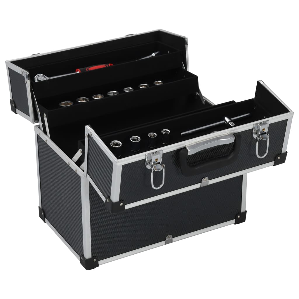 Vidaxl Tool Case 38x22.5x34 cm aluminium sort