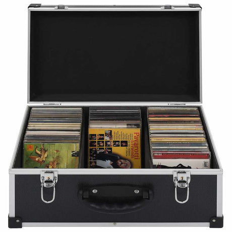 Vidaxl -CD -Koffer für 60 CDs Aluminium ABS Schwarz