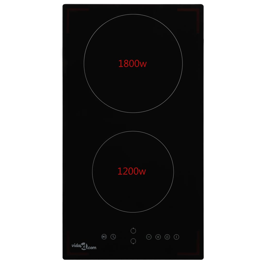 Vidaxl Ceramic hob with 2 cooking zones touch control 3000 W