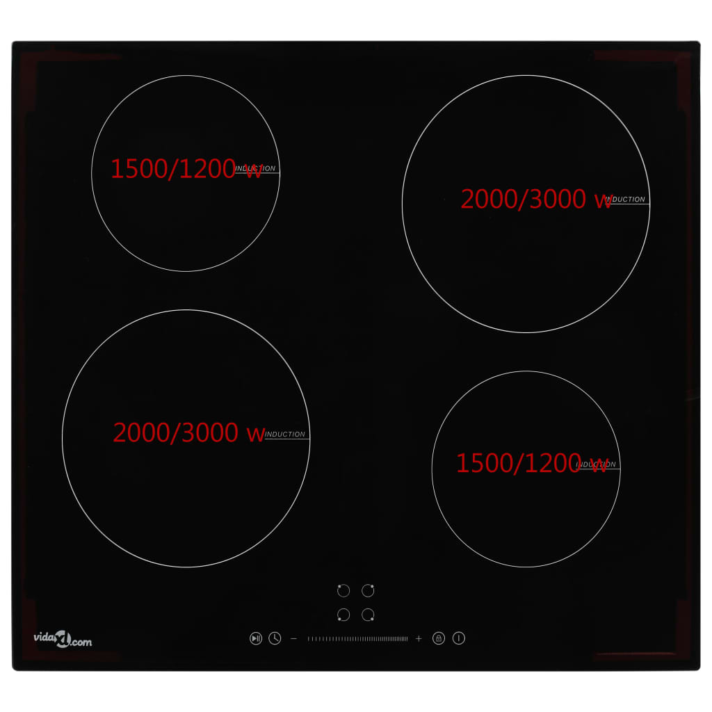 Vidaxl Induction Hob avec 4 zones de cuisson Contrôle tactile de 7000 W