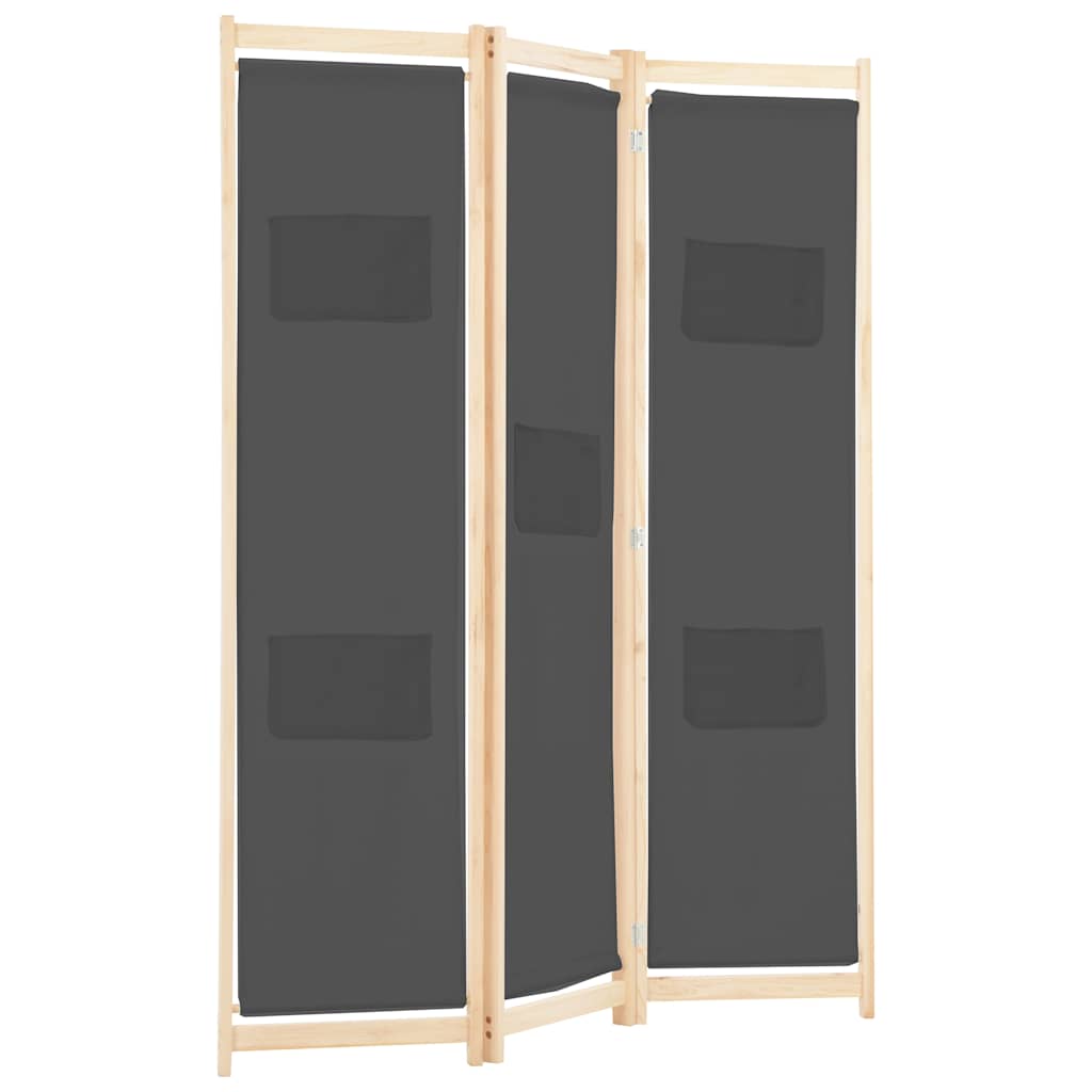 Vidaxl kamerscherm met 3 panelen 120x170x4 cm stof grijs