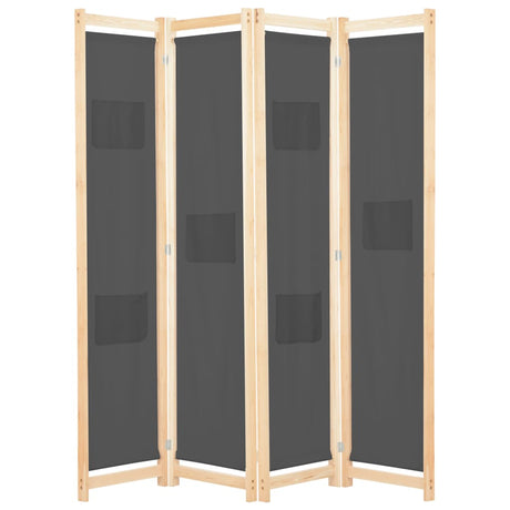 Vidaxl kamerscherm met 4 panelen 160x170x4 cm stof grijs