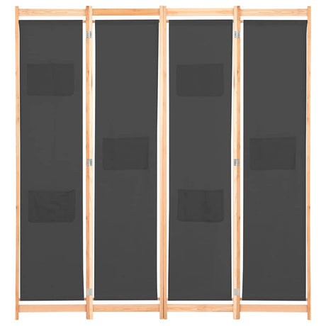Vidaxl kamerscherm met 4 panelen 160x170x4 cm stof grijs