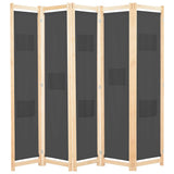Vidaxl kamerscherm met 5 panelen 200x170x4 cm stof grijs