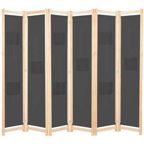 Vidaxl kamerscherm met 6 panelen 240x170x4 cm stof grijs