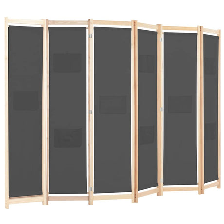 Vidaxl kamerscherm met 6 panelen 240x170x4 cm stof grijs