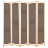 Vidaxl kamerscherm met 5 panelen 200x170x4 cm stof bruin