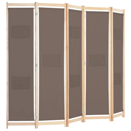 Vidaxl kamerscherm met 5 panelen 200x170x4 cm stof bruin