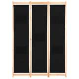 Vidaxl kamerscherm met 3 panelen 120x170x4 cm stof zwart