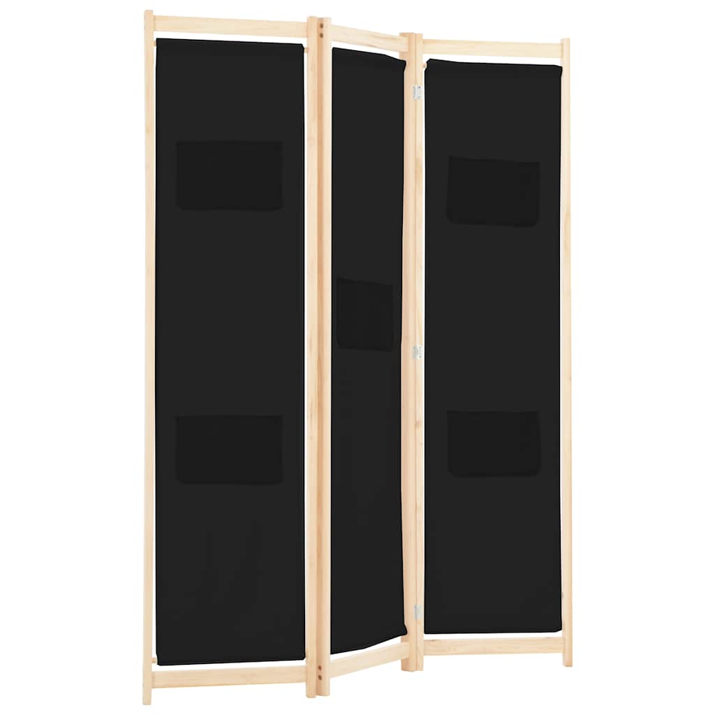 Vidaxl kamerscherm met 3 panelen 120x170x4 cm stof zwart