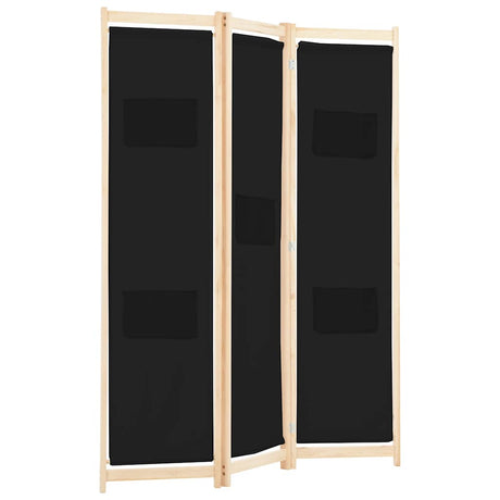 Vidaxl kamerscherm met 3 panelen 120x170x4 cm stof zwart