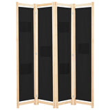 Vidaxl kamerscherm met 4 panelen 160x170x4 cm stof zwart