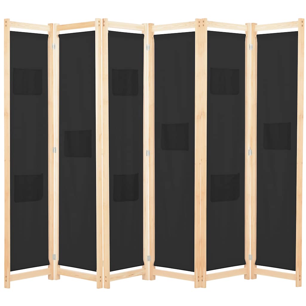 Vidaxl kamerscherm met 6 panelen 240x170x4 cm stof zwart